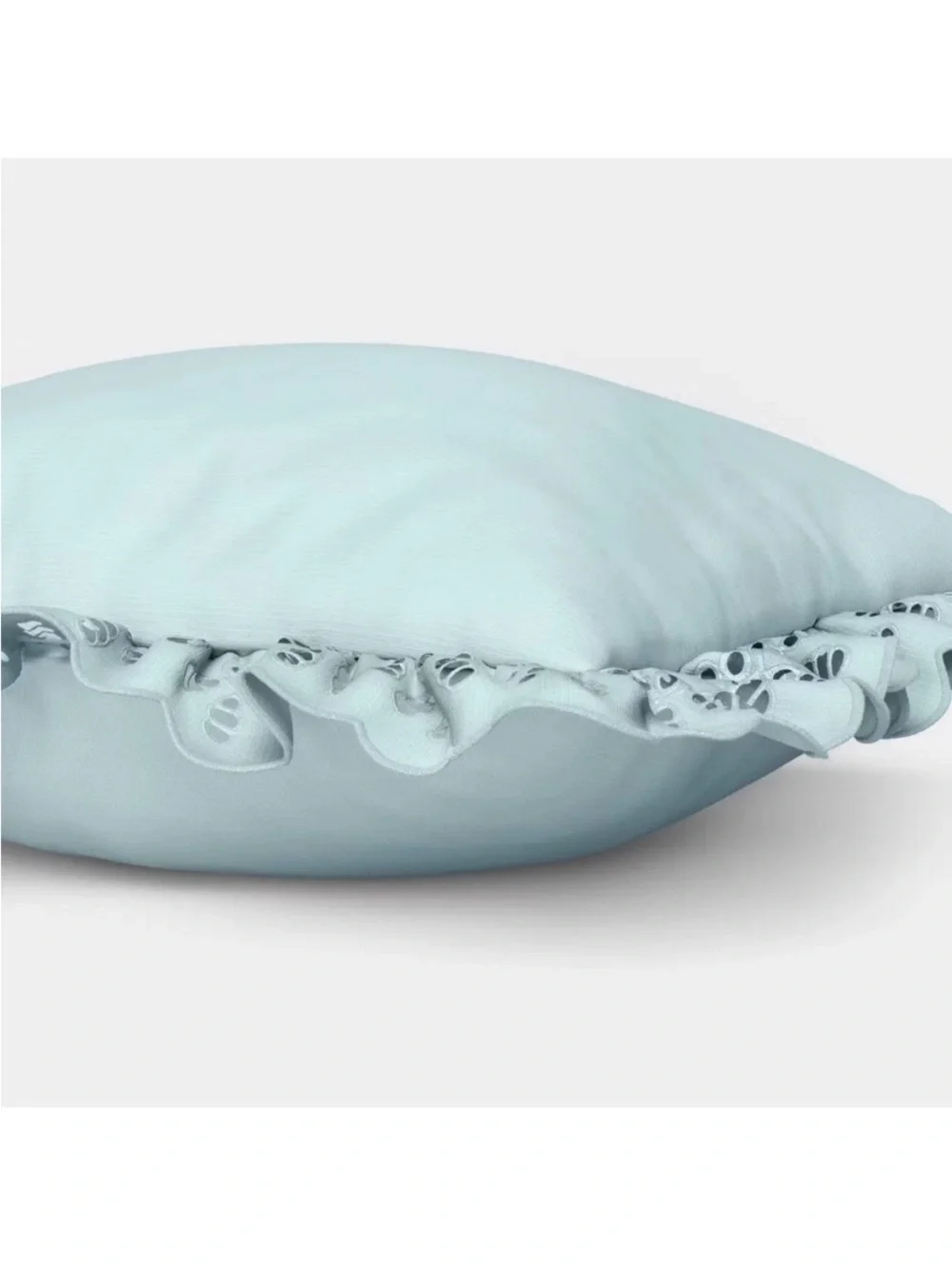 26” x  26” Eyelet Ruffle Outdoor Pillow Blue. Threshold W/ Studio McGee